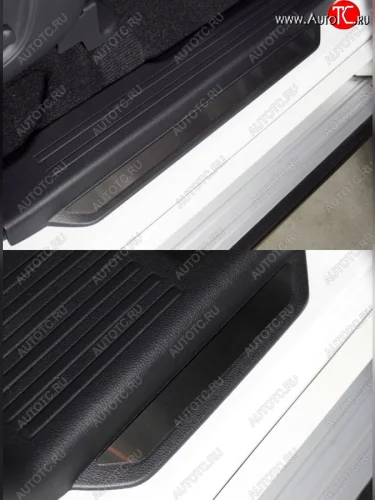 Накладки на пороги вставка, ТСС Тюнинг (лист шлифованный) Mitsubishi Pajero Sport QF рестайлинг (2019-2022)