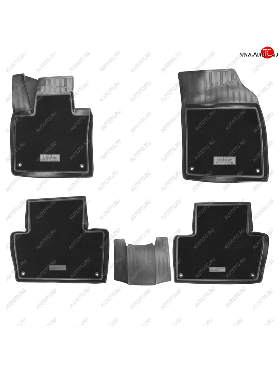 Коврики салонные комбинированные 3D Norplast Volvo XC90 L дорестайлинг (2015-2019) (черный)  в Перми Пермском крае