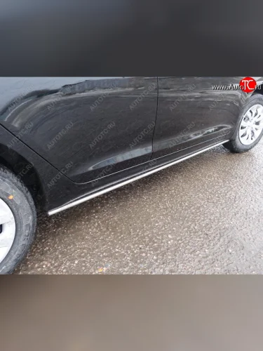 Защита порогов алюминий 25 мм, ТСС Тюнинг Hyundai i10 BA рестайлинг (2016-2019)