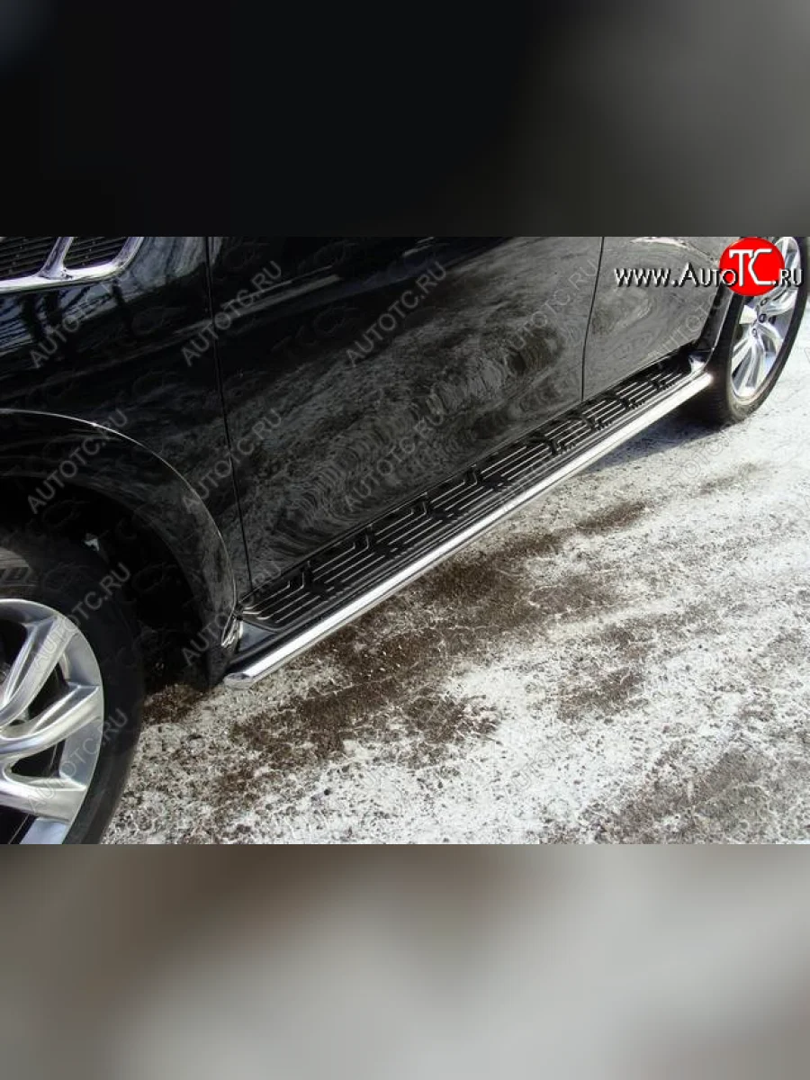 Защита порогов алюминий 42,4 мм, ТСС Тюнинг INFINITI QX56 Z62 (2010-2013)  в Керчи Республика Крым