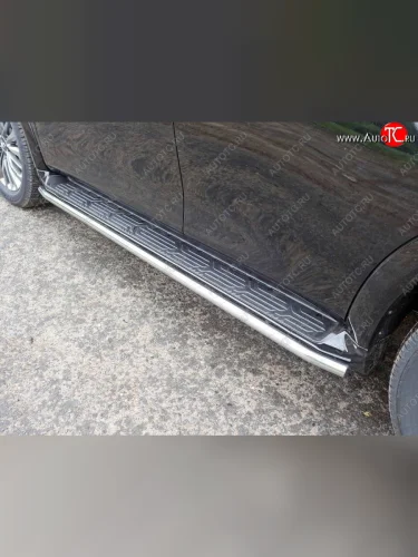 Защита порогов алюминий 42,4 мм, ТСС Тюнинг INFINITI QX80 Z62 2-ой рестайлинг (2018-2024)