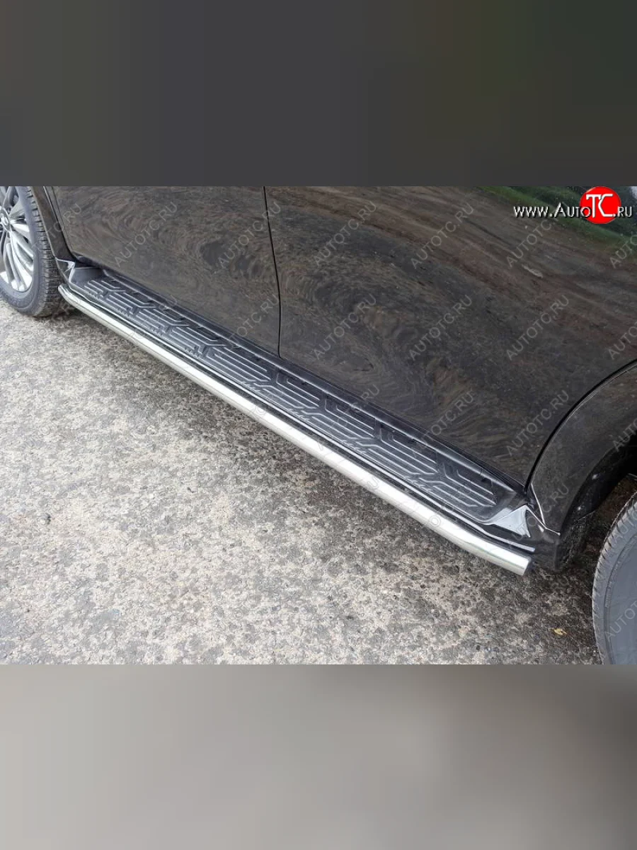 Защита порогов алюминий 42,4 мм, ТСС Тюнинг INFINITI QX80 Z62 2-ой рестайлинг (2018-2024)  с доставкой в г. Пермь