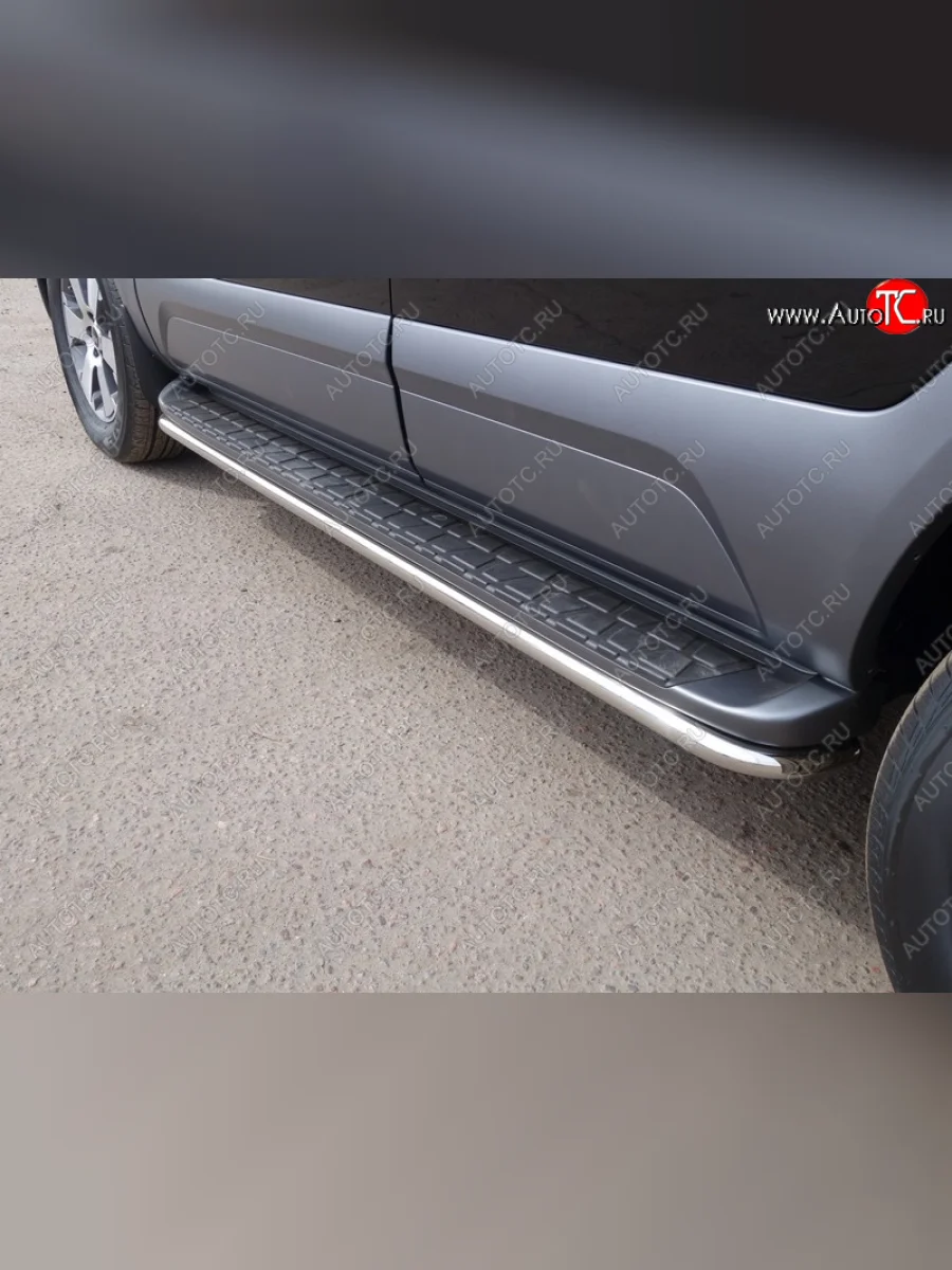 Защита порогов алюминий 42,4 мм, ТСС Тюнинг KIA Mohave HM2 (2019-2022)  в Керчи Республика Крым