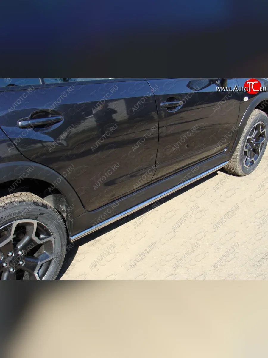 Защита порогов алюминий 42,4 мм, ТСС Тюнинг  Subaru XV (2012-2016) GP/G33  в Воронеже Воронежской области