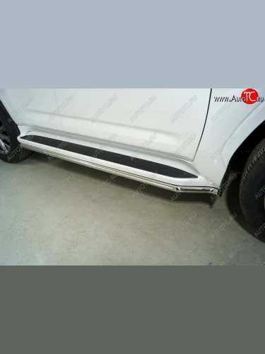 Защита порогов алюминий 42,4 мм, ТСС Тюнинг Toyota Land Cruiser  J300 (2021-2025) дорестайлинг