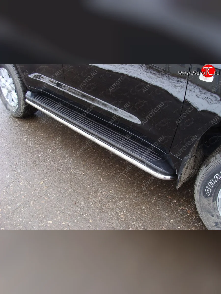 Защита порогов алюминий 42,4 мм, ТСС Тюнинг Toyota Land Cruiser 200 1-ый рестайлинг (2012-2015)  в Самаре Самарской области