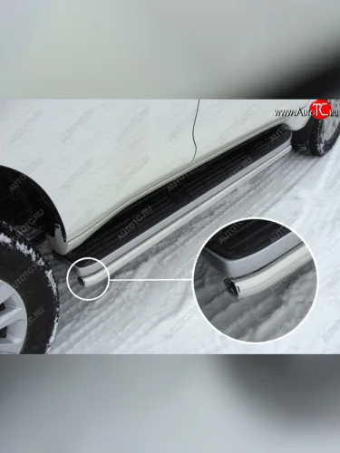 Защита порогов алюминий 42,4 мм, ТСС Тюнинг Toyota Land Cruiser Prado J150 1-ый рестайлинг (2013-2017)