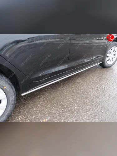 Защита порогов алюминий 42,4 мм, ТСС Тюнинг Hyundai Solaris HCR седан дорестайлинг (2017-2020)