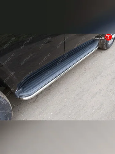 Защита порогов алюминий 42,4 мм, ТСС Тюнинг Chevrolet Tahoe K2UC (2014-2021)