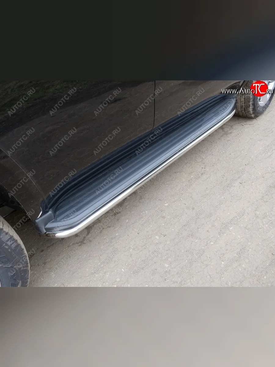 Защита порогов алюминий 42,4 мм, ТСС Тюнинг Chevrolet Tahoe K2UC (2014-2021)  в Керчи Республика Крым