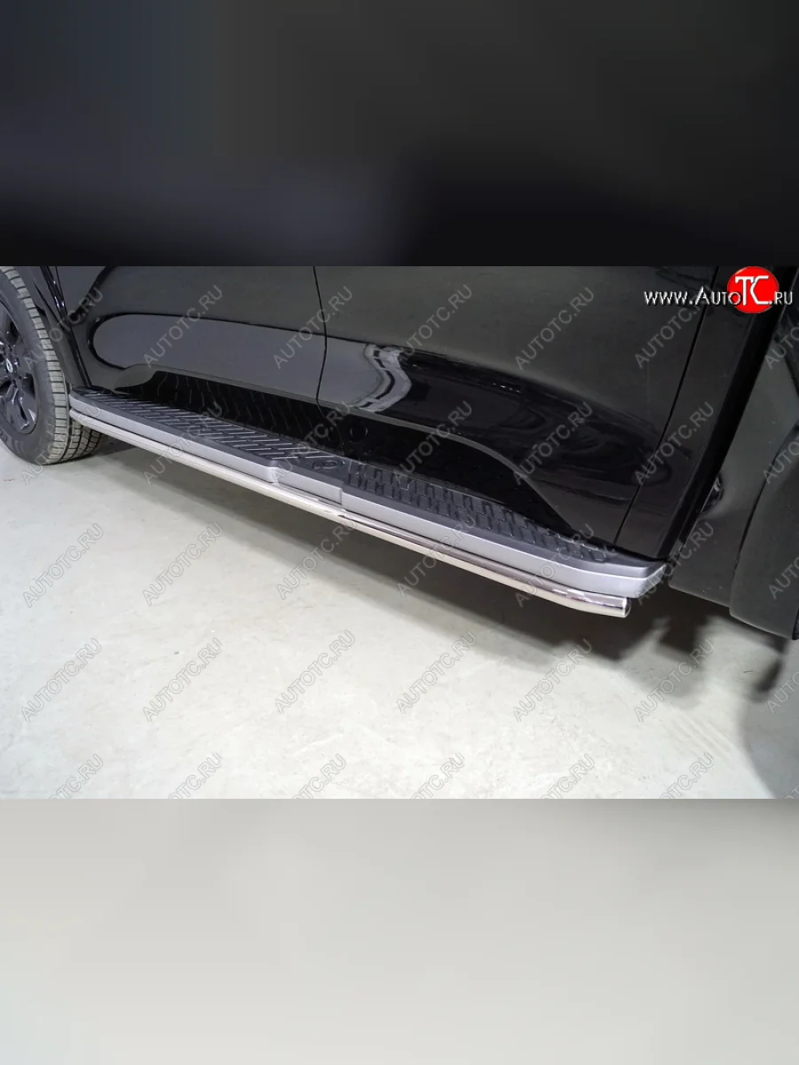 Защита порогов алюминий 44,2 мм, ТСС Тюнинг Great Wall Poer (2021-2025)  в Самаре Самарской области