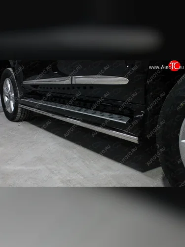 Защита порогов алюминий 42,4 мм, ТСС Тюнинг Haval H9 1-ый рестайлинг (2017-2019)