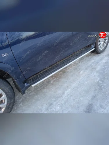 Защита порогов алюминий 42,4 мм укороченные, ТСС Тюнинг (укороченные) INFINITI QX80 Z62 1-ый рестайлинг (2014-2018)