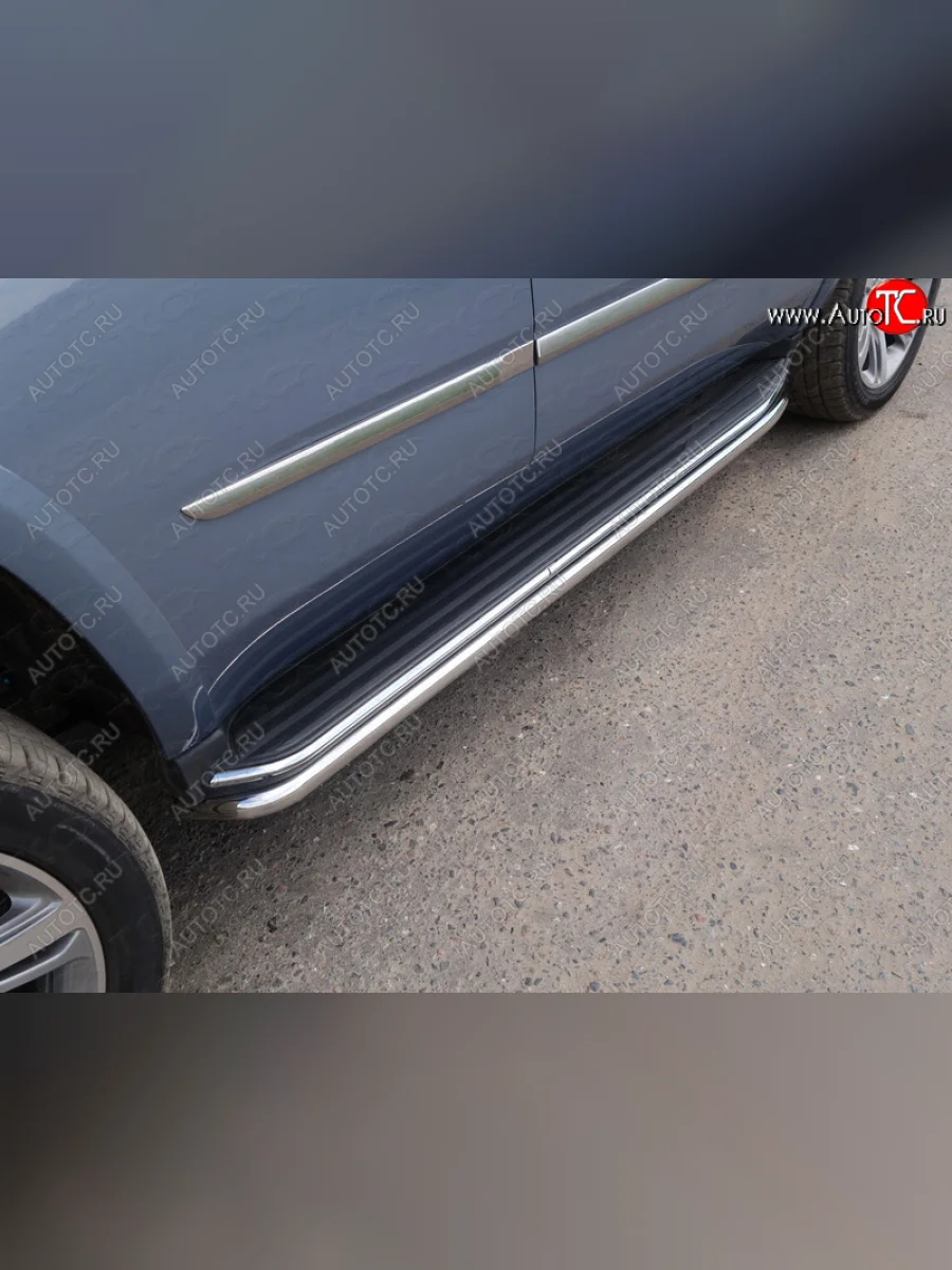 Защита порогов алюминий 50,8 мм, ТСС Тюнинг Cadillac Escalade GMTK2 джип 5 дв. короткая база (2015-2020)  в Керчи Республика Крым