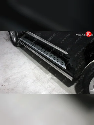 Защита порогов алюминий 50,8 мм, ТСС Тюнинг Haval H9 1-ый рестайлинг (2017-2019)