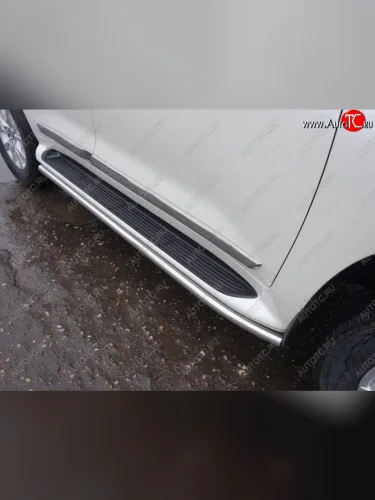 Защита порогов алюминий 50,8 мм, ТСС Тюнинг Toyota Land Cruiser 200 2-ой рестайлинг (2015-2021)