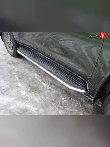 Защита порогов алюминий 50,8 мм, ТСС Тюнинг Toyota Land Cruiser Prado  J150 (2017-2020) 2-ой рестайлинг