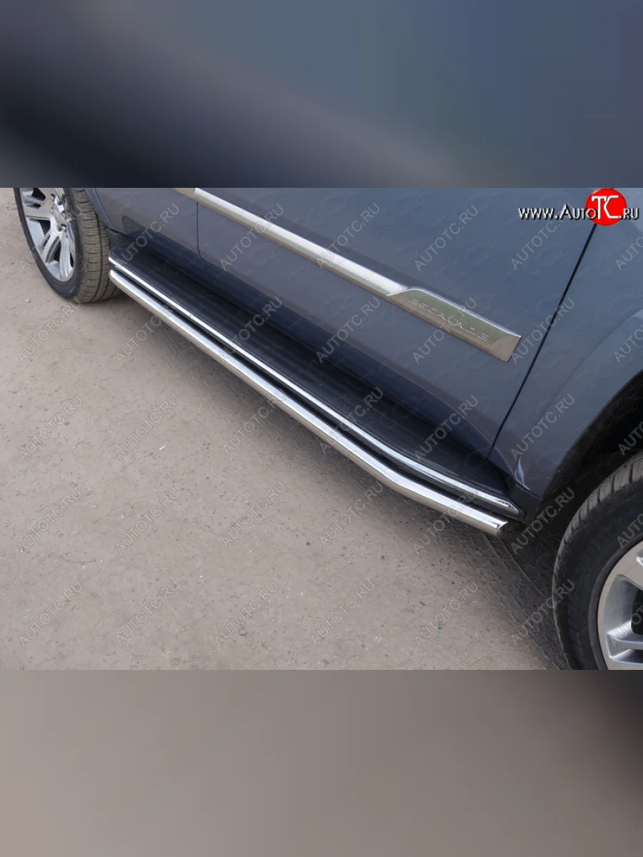 Защита порогов алюминий 60,3 мм, ТСС Тюнинг Cadillac Escalade GMTK2 джип 5 дв. короткая база (2015-2020)  в Керчи Республика Крым