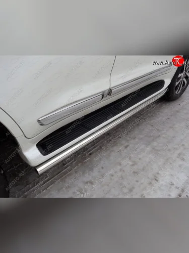 Защита порогов алюминий 60,3 мм, ТСС Тюнинг Toyota Land Cruiser 200 2-ой рестайлинг (2015-2021)