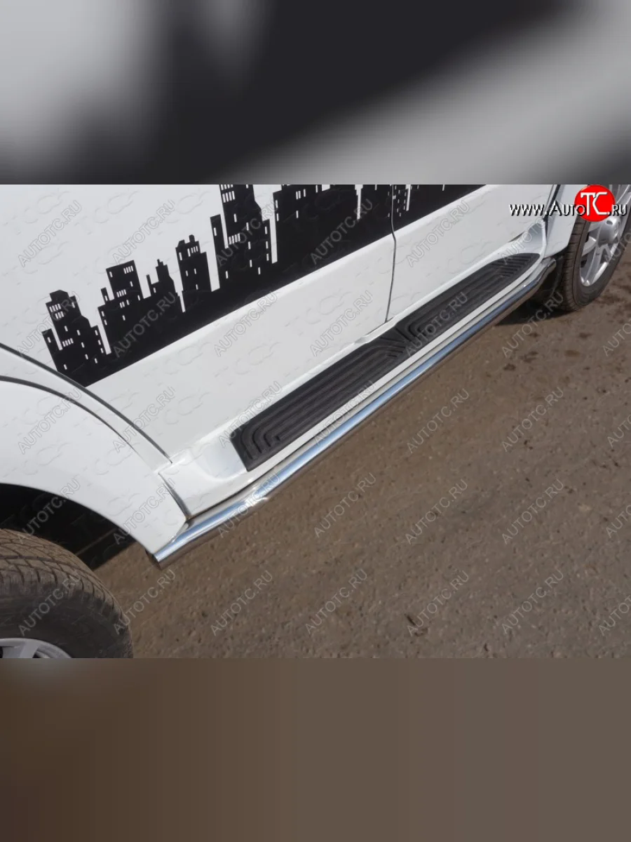 Защита порогов алюминий 60,3 мм, ТСС Тюнинг Уаз Патриот 3163 5-дв. 1-ый рестайлинг (2014-2016)  в Керчи Республика Крым