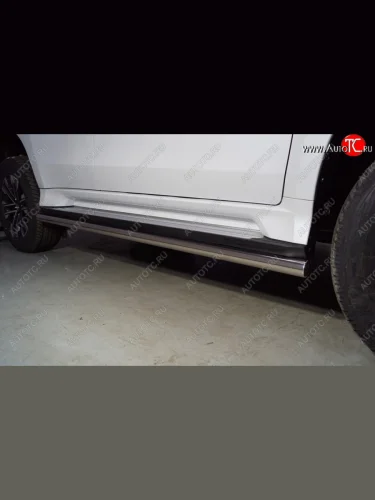Защита порогов алюминий 60,3 мм, ТСС Тюнинг Mitsubishi Pajero Sport QE дорестайлинг (2015-2021)
