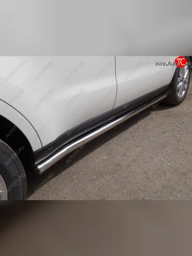 Защита порогов труба алюминий 60,3 мм, ТСС Тюнинг KIA Soul PS рестайлинг (2017-2019)