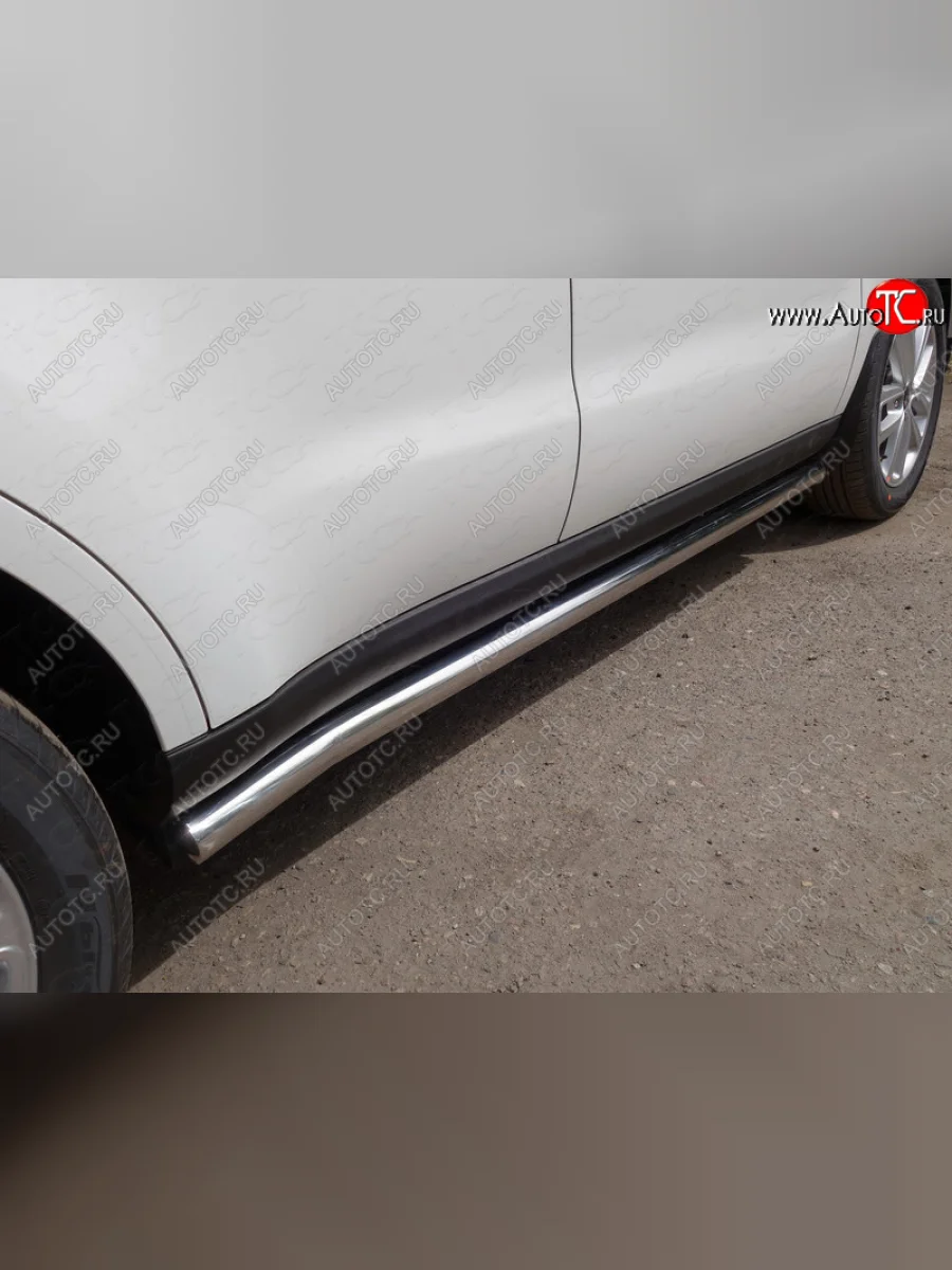 Защита порогов труба алюминий 60,3 мм, ТСС Тюнинг KIA Soul PS рестайлинг (2017-2019)  в Воронеже Воронежской области