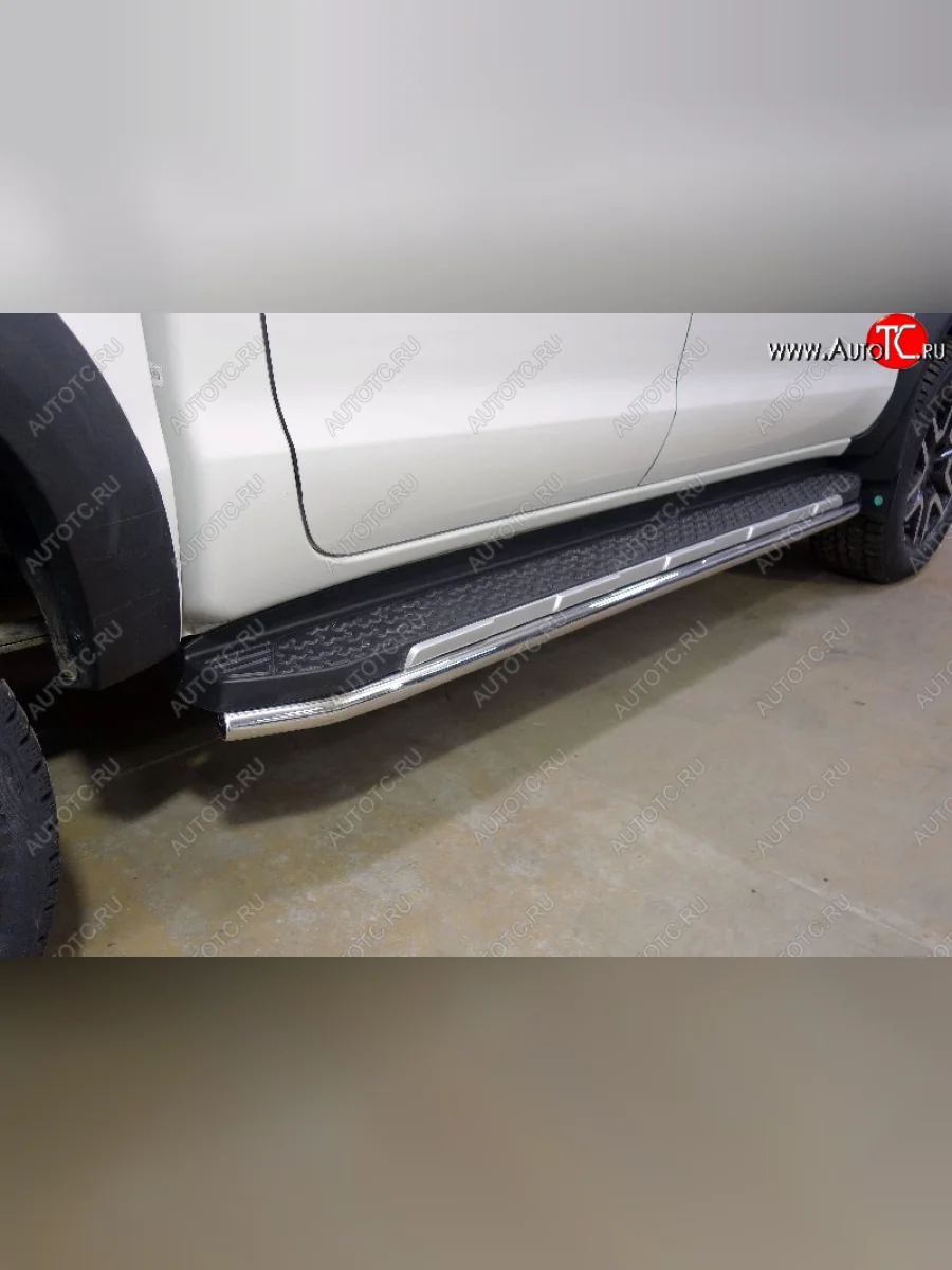 Защита порогов алюминий 42,4 мм, ТСС Тюнинг JAC T6 пикап (2018-2024)  в Воронеже Воронежской области