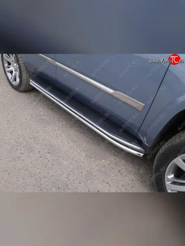 Защита порогов алюминий 42,4 мм, ТСС Тюнинг Cadillac Escalade GMTK2 джип 5 дв. короткая база (2015-2020)