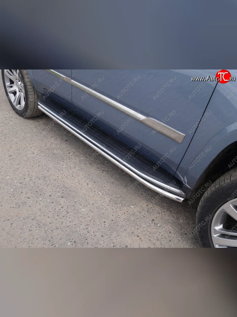 Защита порогов алюминий 42,4 мм, ТСС Тюнинг Cadillac Escalade GMTK2 джип 5 дв. короткая база (2015-2020)  в Керчи Республика Крым