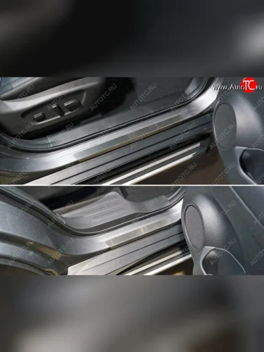 Накладки на пороги 1 гиб, ТСС Тюнинг (лист шлифованный) Nissan X-trail 3 T32 рестайлинг (2017-2022)