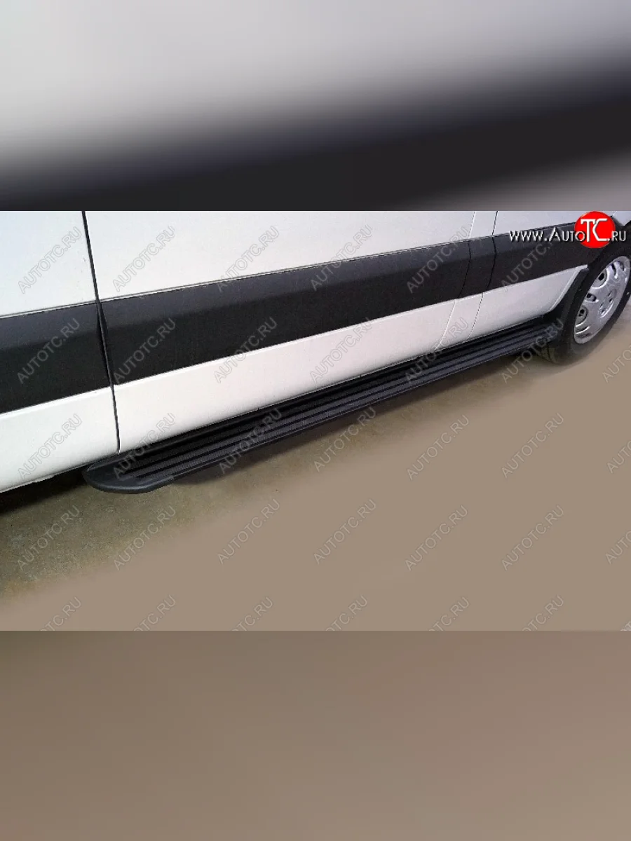 Порог правый алюминиевый Slim line ТСС Тюнинг Sollers Atlant автобус (2022-2025) (Black)  с доставкой в г. Керчь