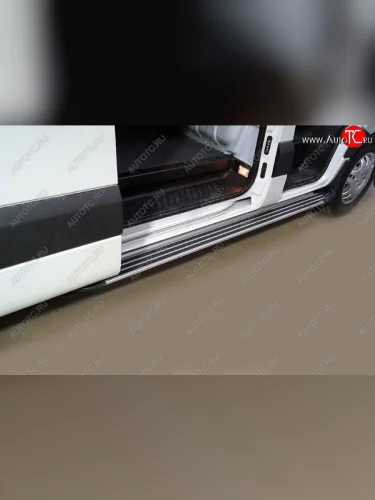 Порог правый алюминиевый Slim line, ТСС Тюнинг (Silver) Sollers Atlant автобус (2022-2025)