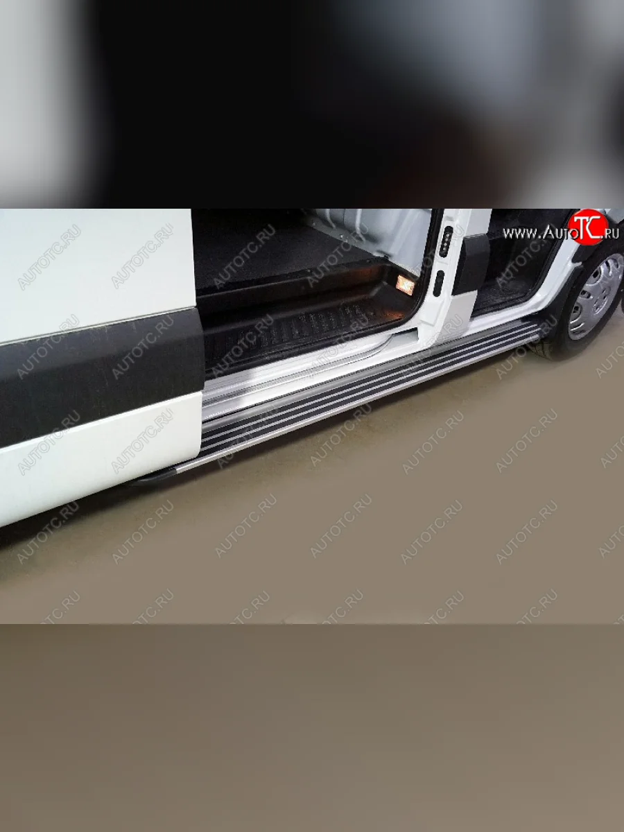 Порог правый алюминиевый Slim line, ТСС Тюнинг Sollers Atlant автобус (2022-2025) (Silver)  с доставкой в г. Керчь