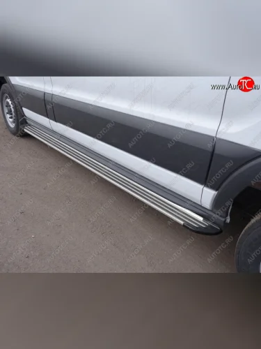 Порог правый алюминиевый Slim Line Silver, ТСС Тюнинг Ford Transit Connect (2013-2018)