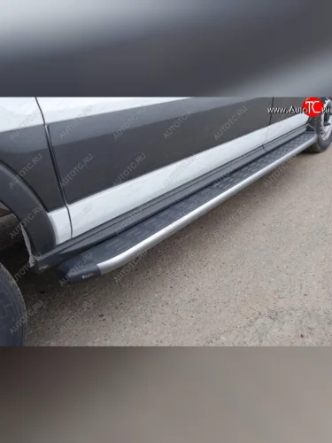 Порог алюминиевый с пластиковой накладкой, ТСС Тюнинг Ford Transit Connect (2013-2018)