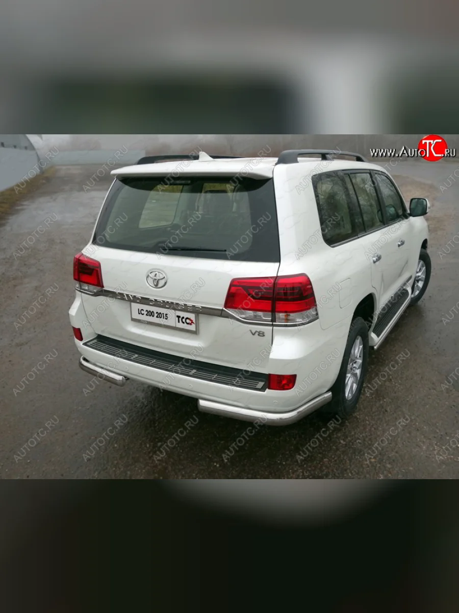 Защита задняя (уголки овальные, нержавейка 75х42 мм) ТСС Тюнинг Toyota Land Cruiser Prado J150 1-ый рестайлинг (2013-2017) (уголки овальные)  в Керчи Республика Крым