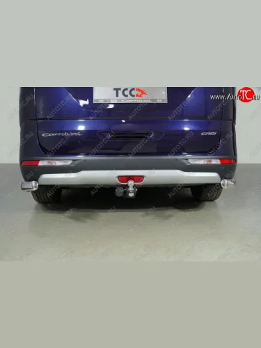 Защита задняя (уголки овальные, нержавейка 75х42 мм) ТСС Тюнинг (уголки овальные) KIA Carnival  KA4 (2020-2023) минивэн дорестайлинг