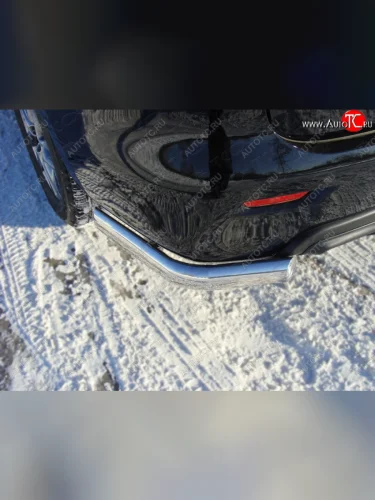 Защита задняя (уголки овальные, нержавейка 75х42 мм) ТСС Тюнинг (уголки овальные) INFINITI QX60  L50 (2013-2016) дорестайлинг