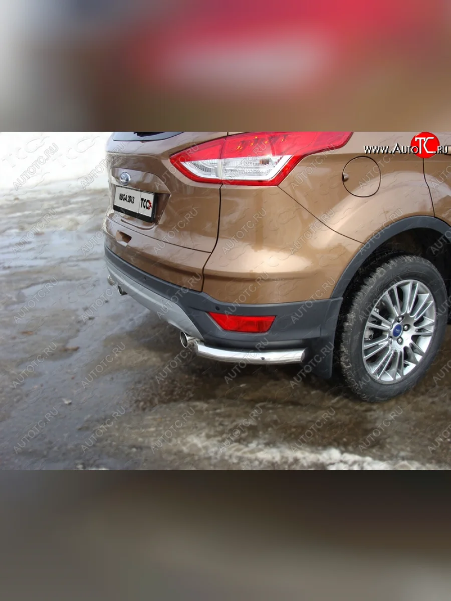 Защита задняя (уголки, нержавейка 60,3 мм) ТСС Тюнинг Ford Kuga 2 дорестайлинг (2013-2016)  в Перми Пермском крае