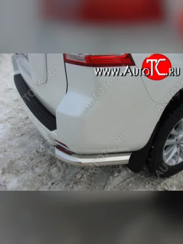 Защита задняя (уголки, нержавейка 76,1 мм) ТСС Тюнинг Toyota Land Cruiser Prado  J150 (2009-2013) дорестайлинг