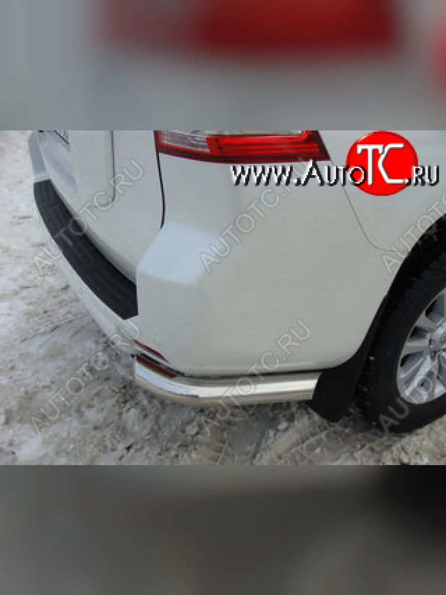 Защита задняя (уголки, нержавейка 76,1 мм) ТСС Тюнинг Toyota Land Cruiser Prado J150 дорестайлинг (2009-2013)  в Керчи Республика Крым