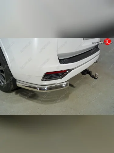 Защита задняя (уголки, нержавейка 76,1 мм) ТСС Тюнинг Toyota Land Cruiser  J300 (2021-2025) дорестайлинг