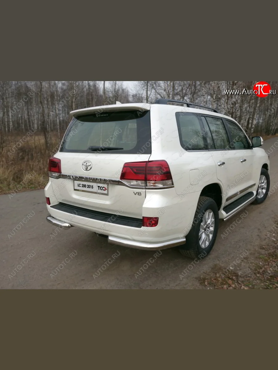 Защита задняя (уголки, нержавейка 76,1 мм) ТСС Тюнинг Toyota Land Cruiser Prado J150 1-ый рестайлинг (2013-2017)  в Керчи Республика Крым