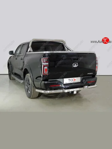 Защита задняя (уголки, нержавейка 76,1 мм) ТСС Тюнинг Great Wall Poer (2021-2025)