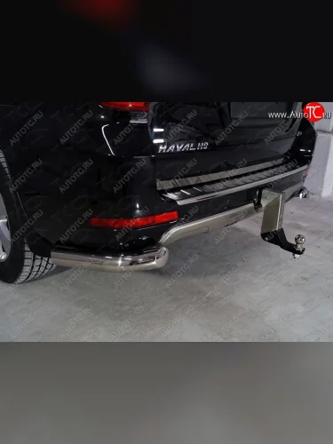 Защита задняя (уголки, нержавейка 76,1 мм) ТСС Тюнинг Haval H9 (2017-2019) 1-ый рестайлинг