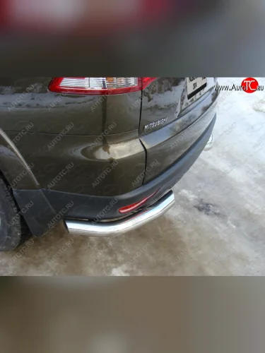 Защита задняя (уголки, нержавейка 76,1 мм) ТСС Тюнинг Mitsubishi Pajero Sport  PB (2013-2017) рестайлинг