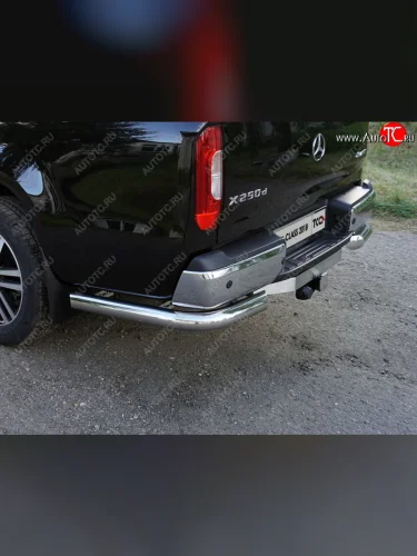 Защита задняя (уголки, нержавейка 76,1 мм) ТСС Тюнинг Mercedes-Benz X class  W470 (2017-2020)