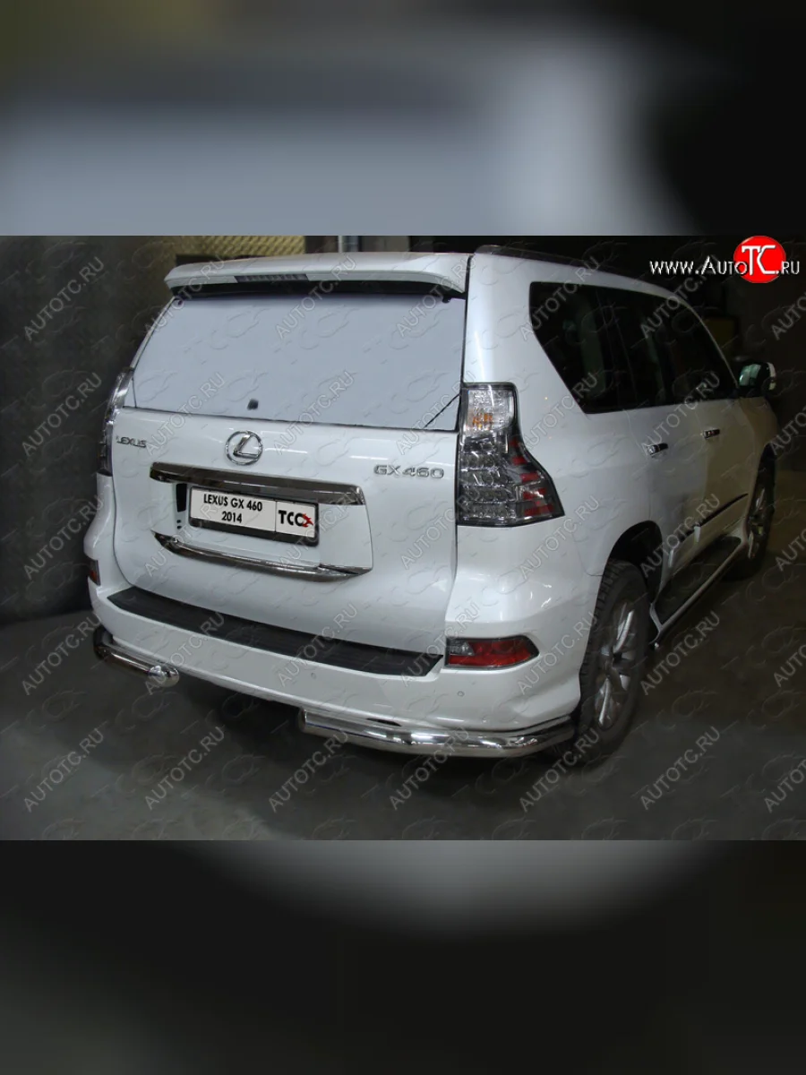 Защита задняя (уголки, нержавейка 76,1 мм) ТСС Тюнинг Lexus GX460 J150 1-ый рестайлинг (2013-2019)  с доставкой в г. Керчь