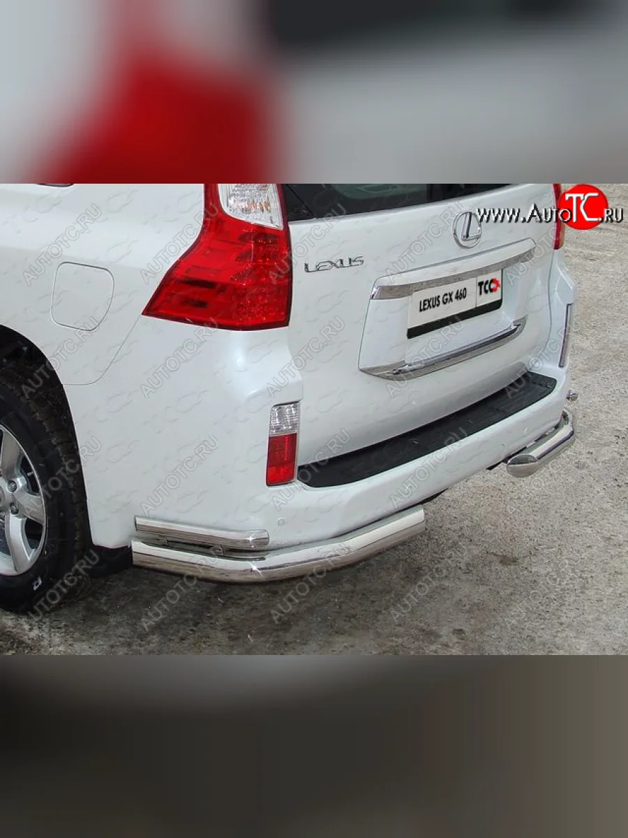 Защита задняя (уголки, нержавейка 76,1*42,4 мм) ТСС Тюнинг  Lexus GX460 (2009-2013) J150  с доставкой в г. Керчь